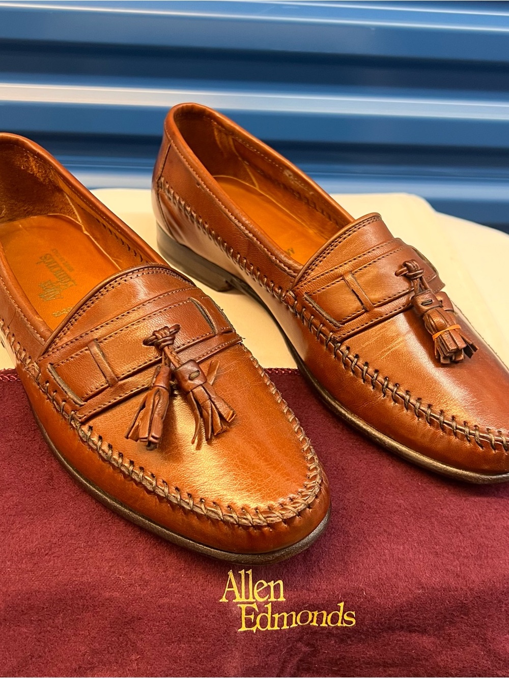Allen Edmonds Men's Tassel Loafers in Cognac